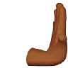 Rightwards Pushing Hand: Medium-Dark Skin Tone Emoji 🫸🏾 image - Apple style