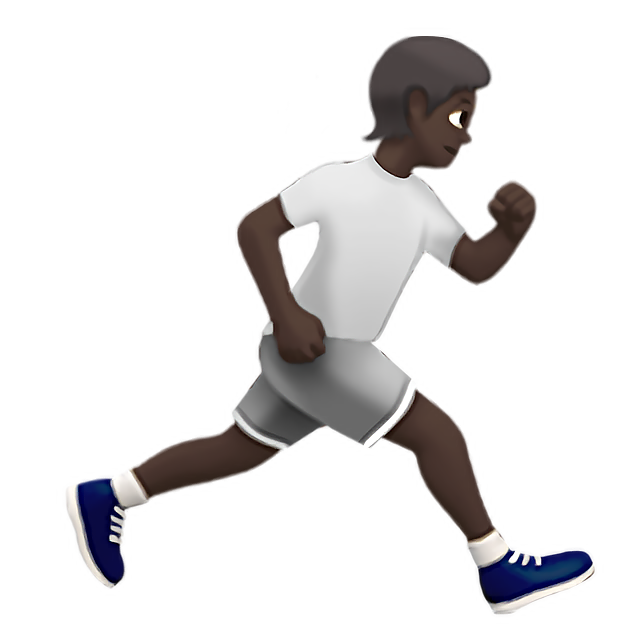 Person Running Facing Right: Dark Skin Tone