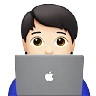 Technologist: Light Skin Tone Emoji 🧑🏻‍💻 image - Apple style