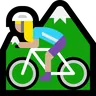 Woman Mountain Biking: Medium-Light Skin Tone Emoji 🚵🏼‍♀️ image - Microsoft Windows 10 Segoe UI Emoji style