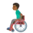 Man In Manual Wheelchair: Medium-Dark Skin Tone