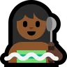 Person In Steamy Room: Medium-Dark Skin Tone Emoji 🧖🏾 image - Microsoft Windows 10 Segoe UI Emoji style