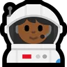 Woman Astronaut: Medium-Dark Skin Tone Emoji 👩🏾‍🚀 image - Microsoft Windows 10 Segoe UI Emoji style