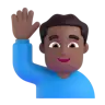 Man Raising Hand: Medium-Dark Skin Tone Emoji 🙋🏾‍♂️ image - Microsoft 3D Fluent style
