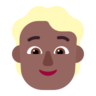 Person: Medium-Dark Skin Tone, Blond Hair Emoji 👱🏾 image - Microsoft Classic 2D style