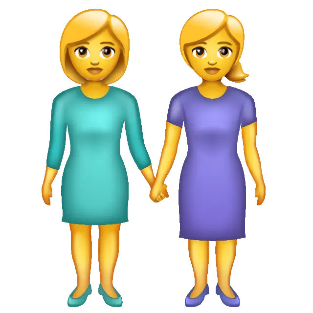 手を繋いでいる2人の女性