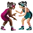 Women Wrestling: Medium-Dark Skin Tone, Light Skin Tone