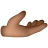 Palm Up Hand: Medium-Dark Skin Tone Emoji 🫴🏾 image - Samsung style