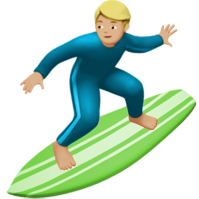 Man Surfing: Medium-Light Skin Tone