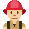 Man Firefighter: Medium-Light Skin Tone Emoji 👨🏼‍🚒 image - Twitter / X (Twemoji) style