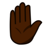 Raised Hand: Dark Skin Tone Emoji ✋🏿 image - Emojidex style
