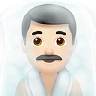 Man In Steamy Room: Light Skin Tone Emoji 🧖🏻‍♂️ image - Apple style