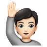 Person Raising Hand: Light Skin Tone Emoji 🙋🏻 image - Huawei Harmony OS style
