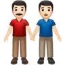 Men Holding Hands: Light Skin Tone Emoji 👬🏻 image - Apple style