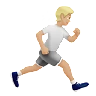 Person Running Facing Right: Medium-Light Skin Tone Emoji 🏃🏼‍➡️ image - Apple style