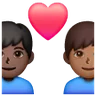 Couple With Heart: Man, Man, Medium-Dark Skin Tone, Dark Skin Tone Emoji 👨🏾‍❤️‍👨🏿 image - Samsung style