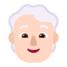 Person: Light Skin Tone, White Hair Emoji 🧑🏻‍🦳 image - Microsoft Classic 2D style