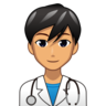 Man Health Worker: Medium Skin Tone Emoji 👨🏽‍⚕️ image - Emojidex style