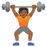 Person Lifting Weights: Medium-Dark Skin Tone Emoji 🏋🏾 image - Google Noto Color style