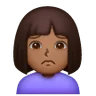 Woman Frowning: Medium-Dark Skin Tone Emoji 🙍🏾‍♀️ image - Samsung style