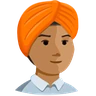 Person Wearing Turban: Medium Skin Tone Emoji 👳🏽 image - Facebook Messenger (2016) style