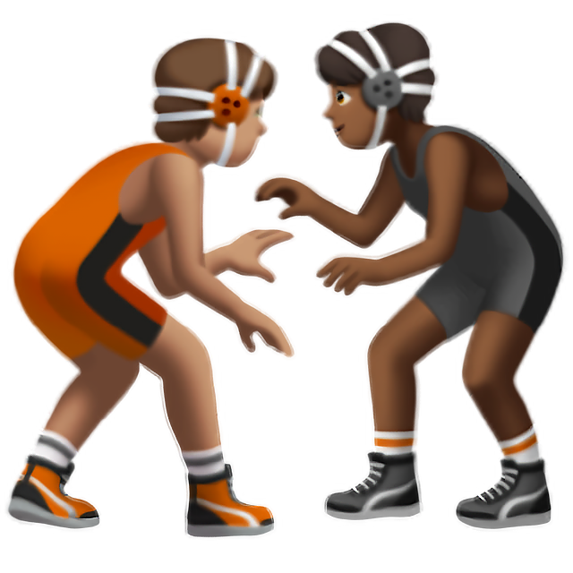 People Wrestling: Medium Skin Tone, Medium-Dark Skin Tone