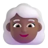 Woman: Medium-Dark Skin Tone, White Hair Emoji 👩🏾‍🦳 image - Microsoft 3D Fluent style