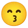 Gülen gözlerle yüz öpüşme Emoji 😙 image - Google Noto Color Animated style