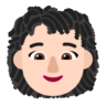 Woman: Light Skin Tone, Curly Hair Emoji 👩🏻‍🦱 image - Microsoft Classic 2D style