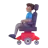 Man In Motorized Wheelchair: Medium Skin Tone