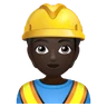 Construction Worker: Dark Skin Tone Emoji 👷🏿 image - Huawei Harmony OS style