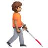 Person With White Cane Facing Right: Medium Skin Tone Emoji 🧑🏽‍🦯‍➡️ image - Samsung style