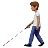 Person With White Cane: Medium Skin Tone