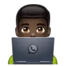 Man Technologist: Dark Skin Tone Emoji 👨🏿‍💻 image - WhatsApp style