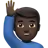 Man Raising Hand: Dark Skin Tone