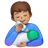 Man Feeding Baby: Medium Skin Tone