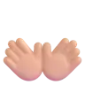 Open Hands: Medium-Light Skin Tone Emoji 👐🏼 image - Microsoft 3D Fluent style