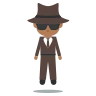 Person In Suit Levitating: Medium-Dark Skin Tone Emoji 🕴🏾 image - EmojiTwo style
