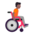 Person In Manual Wheelchair Facing Right: Medium-Dark Skin Tone