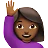 Woman Raising Hand: Medium-Dark Skin Tone