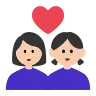 Couple With Heart: Woman, Woman, Light Skin Tone Emoji 👩🏻‍❤️‍👩🏻 image - Tossface style