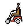 Man In Motorized Wheelchair: Medium-Dark Skin Tone Emoji 👨🏾‍🦼 image - OpenMoji style