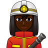 Man Firefighter: Dark Skin Tone Emoji 👨🏿‍🚒 image - Emojidex style