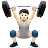 Person Lifting Weights: Light Skin Tone