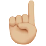Index Pointing Up: Medium-Light Skin Tone Emoji ☝🏼 image - Apple style