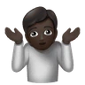 Person Shrugging: Dark Skin Tone Emoji 🤷🏿 image - Huawei Harmony OS style