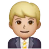 Man Office Worker: Medium-Light Skin Tone Emoji 👨🏼‍💼 image - Samsung style
