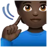 Deaf Person: Dark Skin Tone Emoji 🧏🏿 image - WhatsApp style