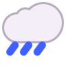 雨と雲 Emoji 🌧 image - Microsoft Classic 2D style
