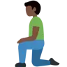Man Kneeling: Dark Skin Tone Emoji 🧎🏿‍♂️ image - Twitter / X (Twemoji) style